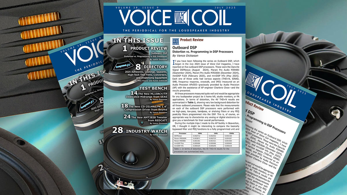 Get a Triple Shot of Loudspeaker Insights in Voice Coil July 2025 Get a Triple Shot of Loudspeaker Insights in Voice Coil July 2025