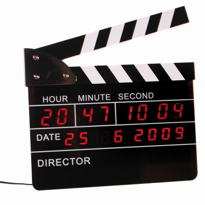 Filmklapper met digitale wekker