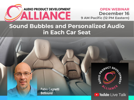 Sound Bubbles and Personalized Audio in Each Car Seat. Webinar, December 16