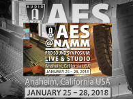 AES@NAMM 2018 Pro Sound Symposium Receives Support from Industry-Leading Brands and Companies