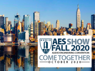 Audio Engineering Society Confirms AES NY Convention Becomes Extended AES Show Fall 2020 Online Conference