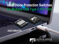 Alpha and Omega Semiconductor Announces Ideal Diode Protection Switch Suitable for USB Type-C Power Delivery