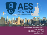 AES New York 2022 Convention - Full Tech Program and Event Details Announced