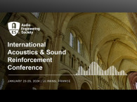 2024 AES International Acoustics and Sound Reinforcement Conference in Le Mans, France