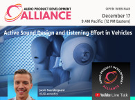 Active Sound Design and Listening Effort in Vehicles. Webinar, December 17