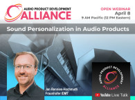 Sound Personalization in Audio Products Webinar, April 8