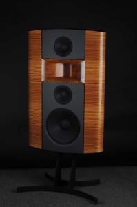 Triad’s CinemaReference products were designed for home cinema and music systems that demand high sound pressure levels (SPLs) and audiophile sound quality. This Triad CinemaReference LCR is shown with a zebra wood finish.