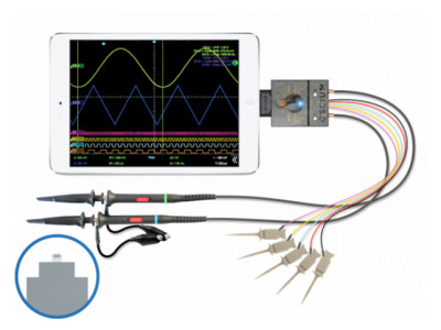 Dual Analog iOS Oscilloscope with Native Lightning Connector from Oscium