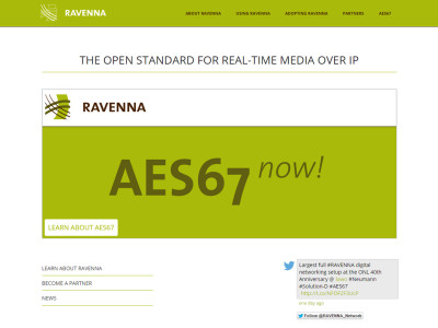 New Website Dedicated to Ravenna and AES67 Audio-over-IP Technology