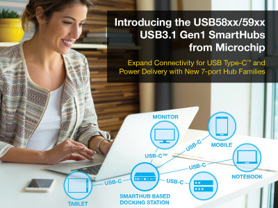 Microchip Introduces First Seven-Port USB 3.1 Gen1 SmartHub IC for USB Type-C