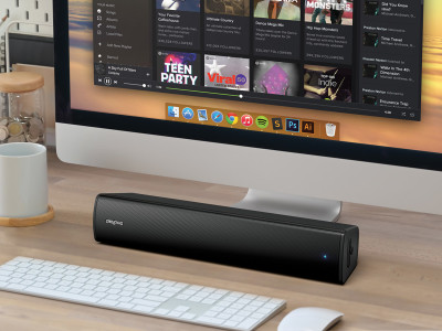 Creative Stage Air V2 Compact Under-Monitor USB Soundbar with Bluetooth 5.3