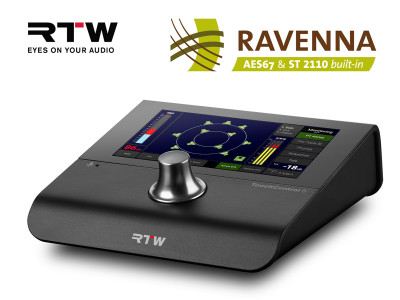 RTW Introduces TouchControl 5 Immersive Monitor Controller Now Supporting Ravenna Audio Networks