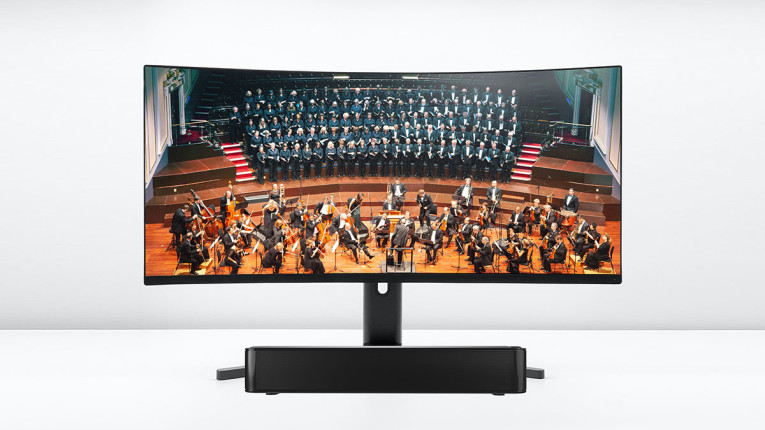 Under outlet monitor soundbar