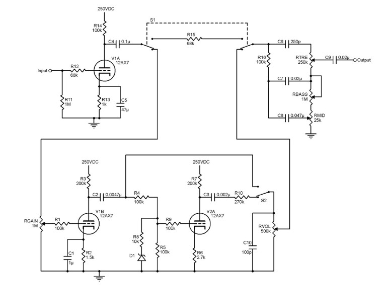 A Three-Channel Tube-Based Guitar Preamplifier | audioXpress