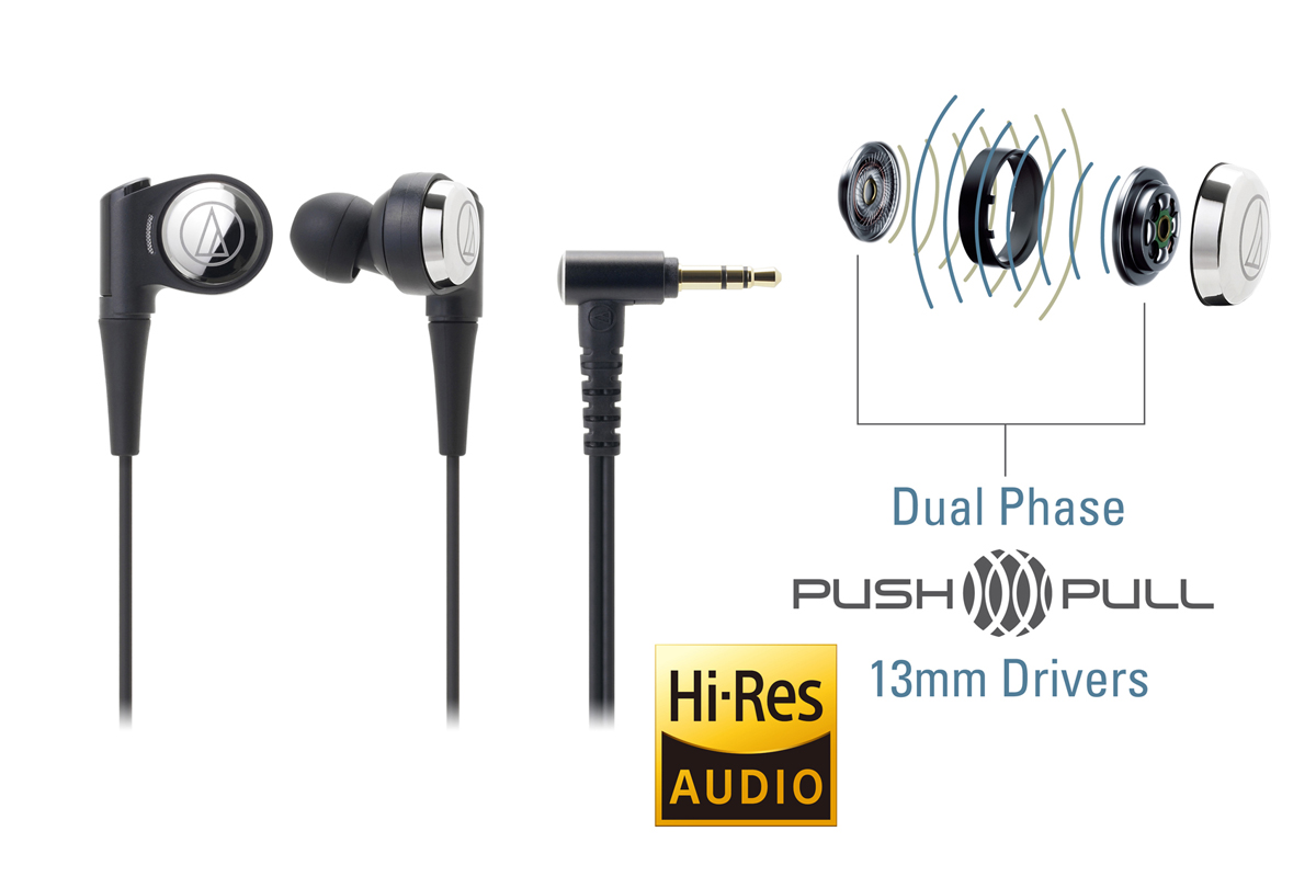 New Audio Technica SonicPro In Ear Headphones with Push Pull