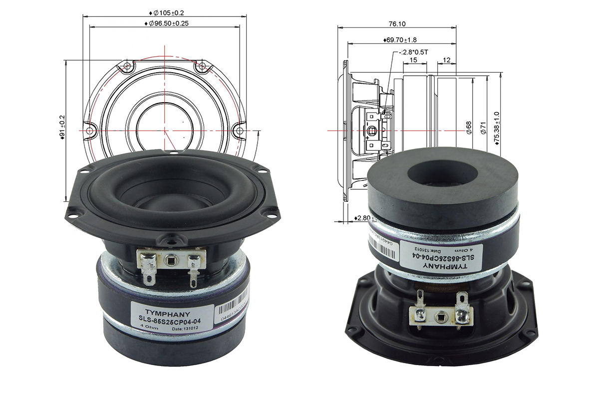 Test Bench Tymphany Peerless SLS 85S25CP 04 04 3.5 Woofer