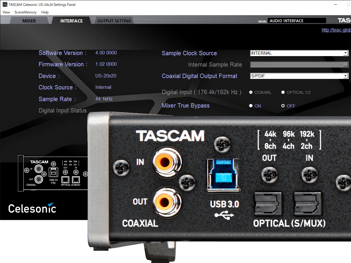 US-1x2HR | 1Mic, 2IN/2OUT High Resolution Versatile USB