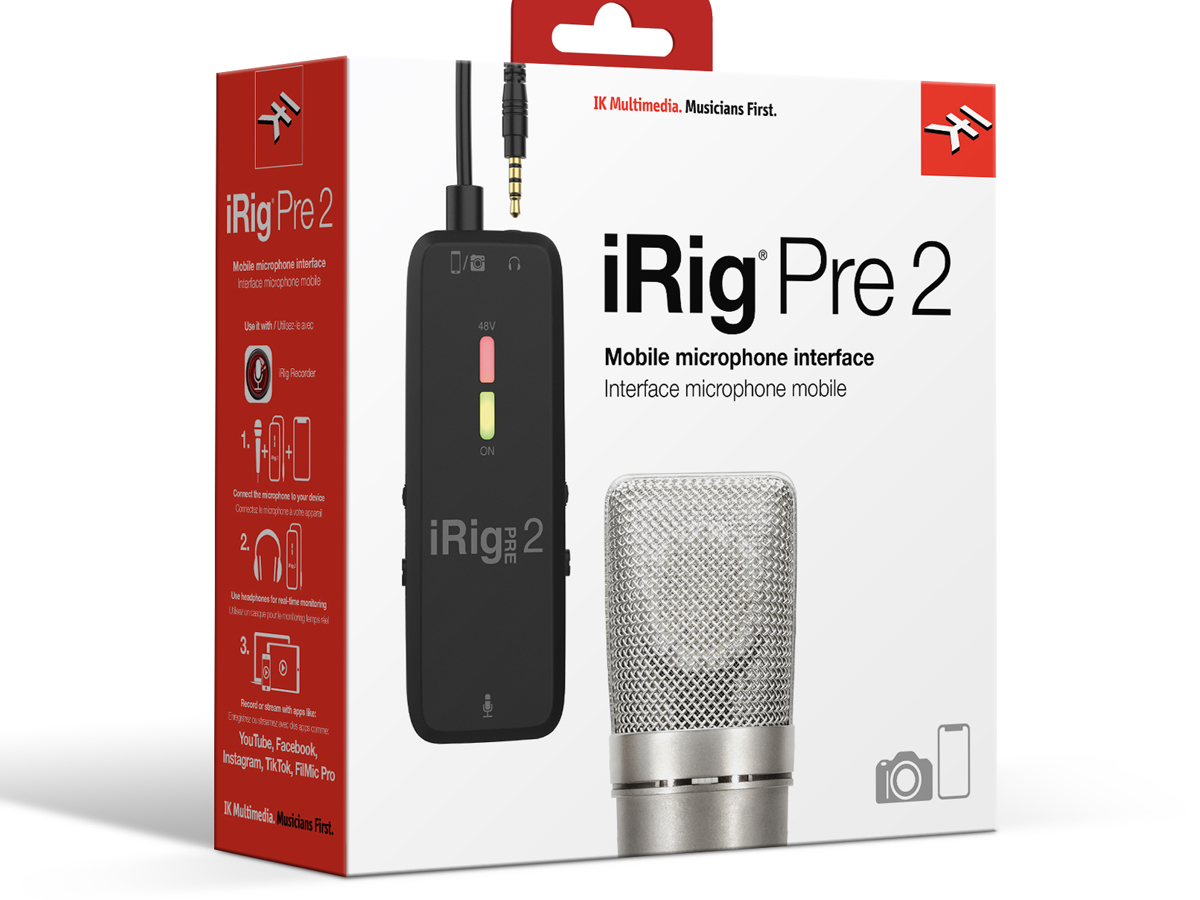 IK Multimedia announces iRig Pre 2 Mobile XLR Microphone