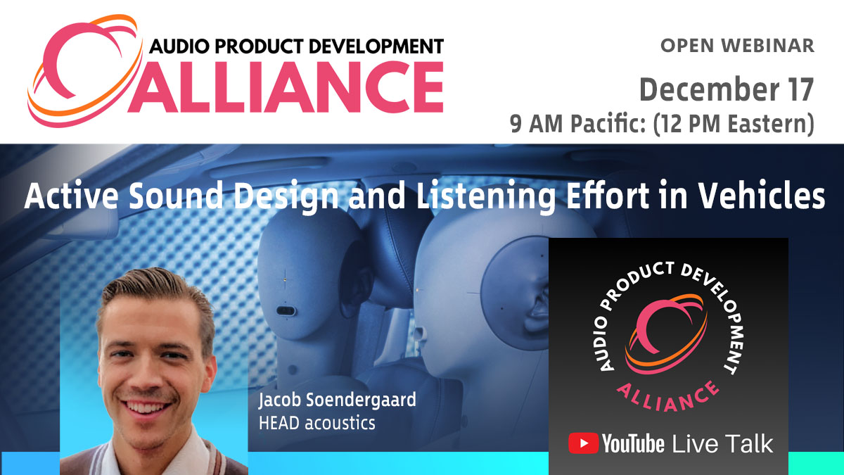 Active Sound Design and Listening Effort in Vehicles. Webinar, December 17