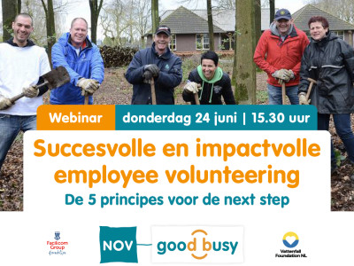 Employee volunteering: NOV-webinar voor corporate foundations.