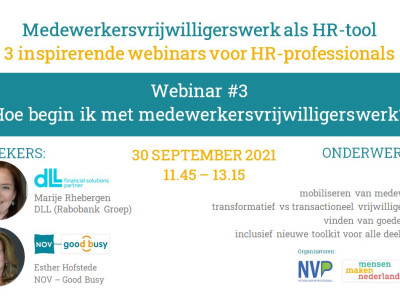 Webinar NOV: aan de slag met medewerkersvrijwilligerswerk