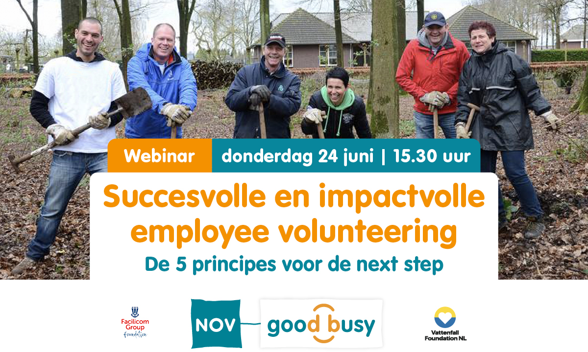 Employee volunteering: NOV-webinar voor corporate foundations.