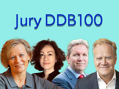 Adriana Esmeijer, Marjolein van Asdonck, Tom Oostrom en Michale Rutgers: de jury voor de DDB100.
