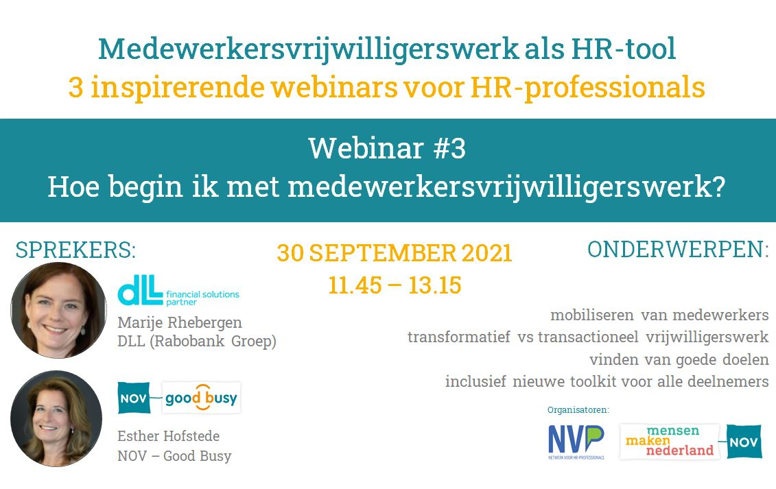 Webinar NOV: aan de slag met medewerkersvrijwilligerswerk