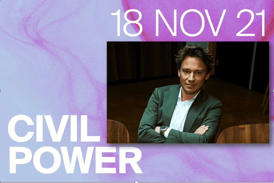 Aan het woord tijdens Civil Power 2021: Sander Schimmelpenninck en Jeroen Dijsselbloem.