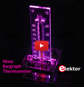 IN-9 Nixie Bargraph Thermometer met kleurig verlichte schaal