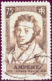 André-Marie Ampère on a French stamp