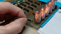 Repurposing a HP5221B frequency counter as a nixie clock