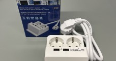 Power Strip with Safety Sockets and USB Charger