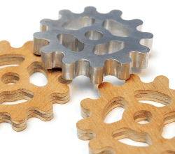 Click to enlarge | CNC Elektor-Labs - Cogwheels - plywood - aluminum