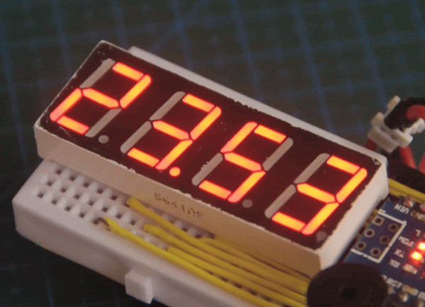 close-up of the timer