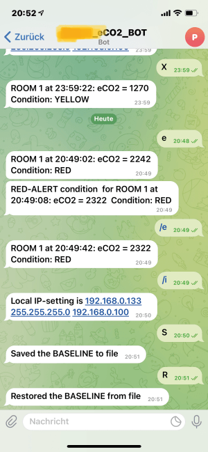 Control via the Telegram bot