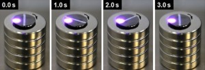 Light Controlled Levitating Magnets