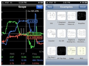 Circuit design/simulator app runs on iPhone, iPad and ...