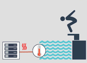 In Paris, servers heat the swimming pool