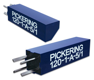 Vertical mount reed relay occupies tiny footprint