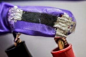 Carbon nanotubes transform toilet paper into disposable sensors. Photo: Dennis R. Wise/University of Washington