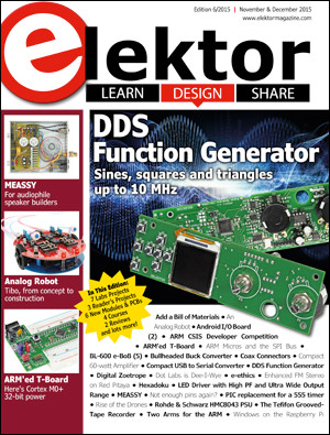 Elektor magazine edition 6/2015 for November & December released in print and pdf
