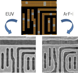 Samsungs EUV-Lithographie besser als traditionelle Argonfluorid (ArF)-Lithographie. Bild: Samsung.