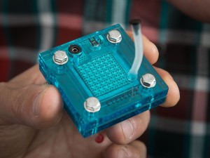 Modèle de cellule à combustible combinée à un supercondensateur (photo : Reed Hutchinson/UCLA)
