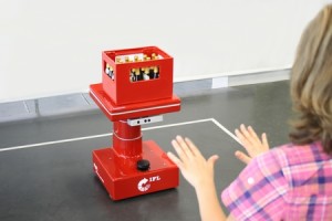 Met gebaren bestuurbare transportrobot