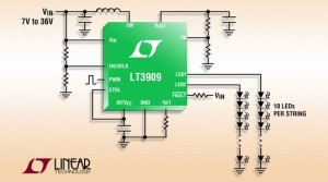 Dubbele 50 mA LED-driver voor 2 x 10 LED's