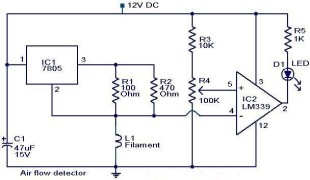 Simple Air flow detector circuit