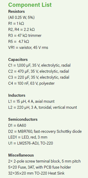 dc-dc components list