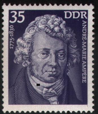 Ampère on an Eastern Germany stamp