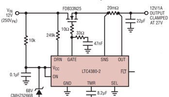 The LTC4380 use an external N-channel MOSFET
